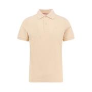 Katoenen Piquet Polo Shirt met VLogo Valentino , Beige , Heren