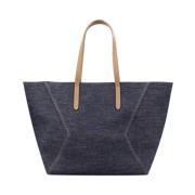 Compacte katoenen tas met geometrische silhouet Brunello Cucinelli , B...