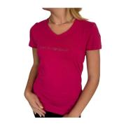 T-Shirt met Studs en Slim Fit Emporio Armani , Pink , Dames