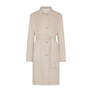 Kasjmier Mantel met Paremoer Knopen Kiton , Beige , Dames