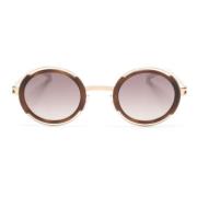 Glanzend Zilver Bruin Zonnebril Mykita , Brown , Dames