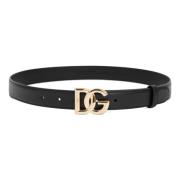 Zwart Logo Leren Riem Dolce & Gabbana , Black , Dames