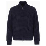 Navy Allover Flockin Sweatshirt Emporio Armani , Blue , Heren