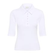 Witte Polo Tee met knoopsluiting Gestuz , White , Dames