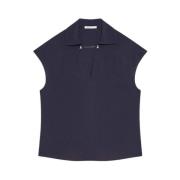 Mouwloze blouse met tweeling essentiële edelsteen Patrizia Pepe , Blue...