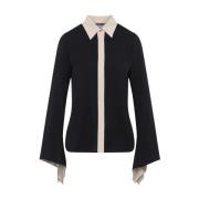 Bicolor shirt in zwart Max Mara , Black , Dames