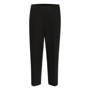 Cropped Zipper Broek Zwart Diep Kaffe , Black , Dames