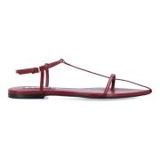 Rode platte kooi sandalen Jil Sander , Red , Dames