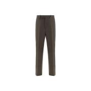 Melange Wollen Broek met Zakken Sluiting Burberry , Brown , Heren