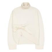 Oversized Asymmetrisch Merino Wol en Kasjmier Dolcevita Laneus , Beige...