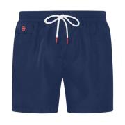 Blauwe Polyester Swim Boxer Shorts Kiton , Blue , Heren