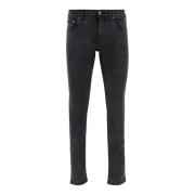 Zwarte Skinny Logo Jeans Stretch Katoen Dolce & Gabbana , Black , Here...