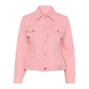 Lichtroze Denim Jack met Zakken InWear , Pink , Dames