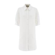 Midi Jurk met Macramé Kant Mouwen Ermanno Scervino , White , Dames