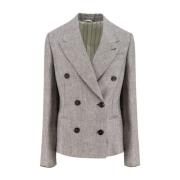 Klassieke Juweel Geborduurde Double-Breasted Jas Brunello Cucinelli , ...