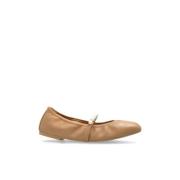 Leren ballerina's Goldie Stuart Weitzman , Beige , Dames