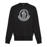 Sweatshirt met logo Moncler , Black , Heren