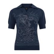 Polo met decoratief patroon Etro , Blue , Dames