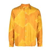 Oranje Lehariya Dye Lange Mouw Shirt Bode , Orange , Heren