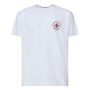 Logo Print White T-shirt Polo Dsquared2 , White , Heren