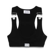 Zwarte scoop neck racerback top Jean Paul Gaultier , Black , Dames