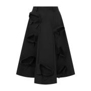 Zwarte A-lijn knielange rok Moschino , Black , Dames