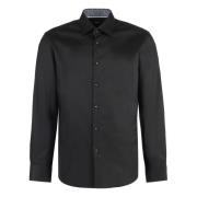 Klassieke Katoenen Overhemd Hugo Boss , Black , Heren