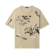 Khaki Paint Splatter Stamp Relaxte Tee R13 , Brown , Dames