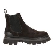 Suede Chelsea Combat Boot Woolrich , Brown , Heren