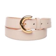 Roze Leren Riem met Gouden Gesp Coccinelle , Pink , Dames