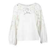 Katoenen Gebreide Top See by Chloé , White , Dames