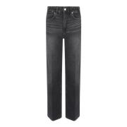 Zwarte Wide-Leg Jeans Aw24 Paige , Gray , Dames