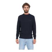 Heren donkerblauwe katoenen pullover Tommy Hilfiger , Blue , Heren