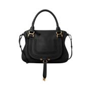 Korrelig leren crossbody tas Chloé , Black , Dames