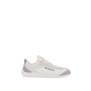 Witte Gebreide Sneakers met Grijze Details Pinko , White , Dames