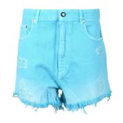 Katoenen Shorts Semicouture , Blue , Dames