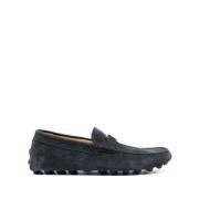 Blauwe Leren Penny Loafer Schoenen Tod's , Blue , Heren