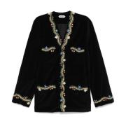 Alpineflower Jacket in Black Multi Style Bode , Black , Heren