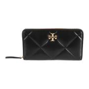 Zwarte Diamantquilt Portemonnee Tory Burch , Black , Dames