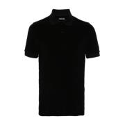 Zwarte Towelling Polo Shirt Tom Ford , Black , Heren