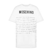 Wit Logo Print Crew Neck T-shirt Moschino , White , Dames