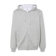 Grijze hoodie met rits Brunello Cucinelli , Gray , Heren