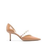 Elegante Beige Leren Hakken met Versieringen Jimmy Choo , Beige , Dame...