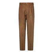 Kameel Wol Straight Leg Broek Doppiaa , Brown , Heren