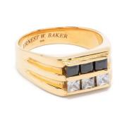 Zwart & Witte Steen Ring Ernest W. Baker , Yellow , Heren