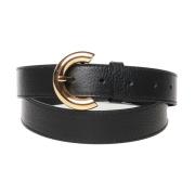 Zwarte leren riem met gouden gesp Coccinelle , Black , Dames