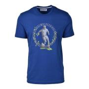 Katoen Elastaan T-shirt Bikkembergs , Blue , Heren