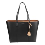 Zwarte Shopper Tas met Logo Bedel Tory Burch , Black , Dames