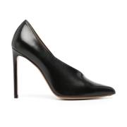 Zwarte Leren Asymmetrische Pumps Francesco Russo , Black , Dames