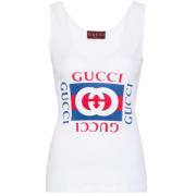 Wit Interlocking G-print katoenen top Gucci , White , Dames